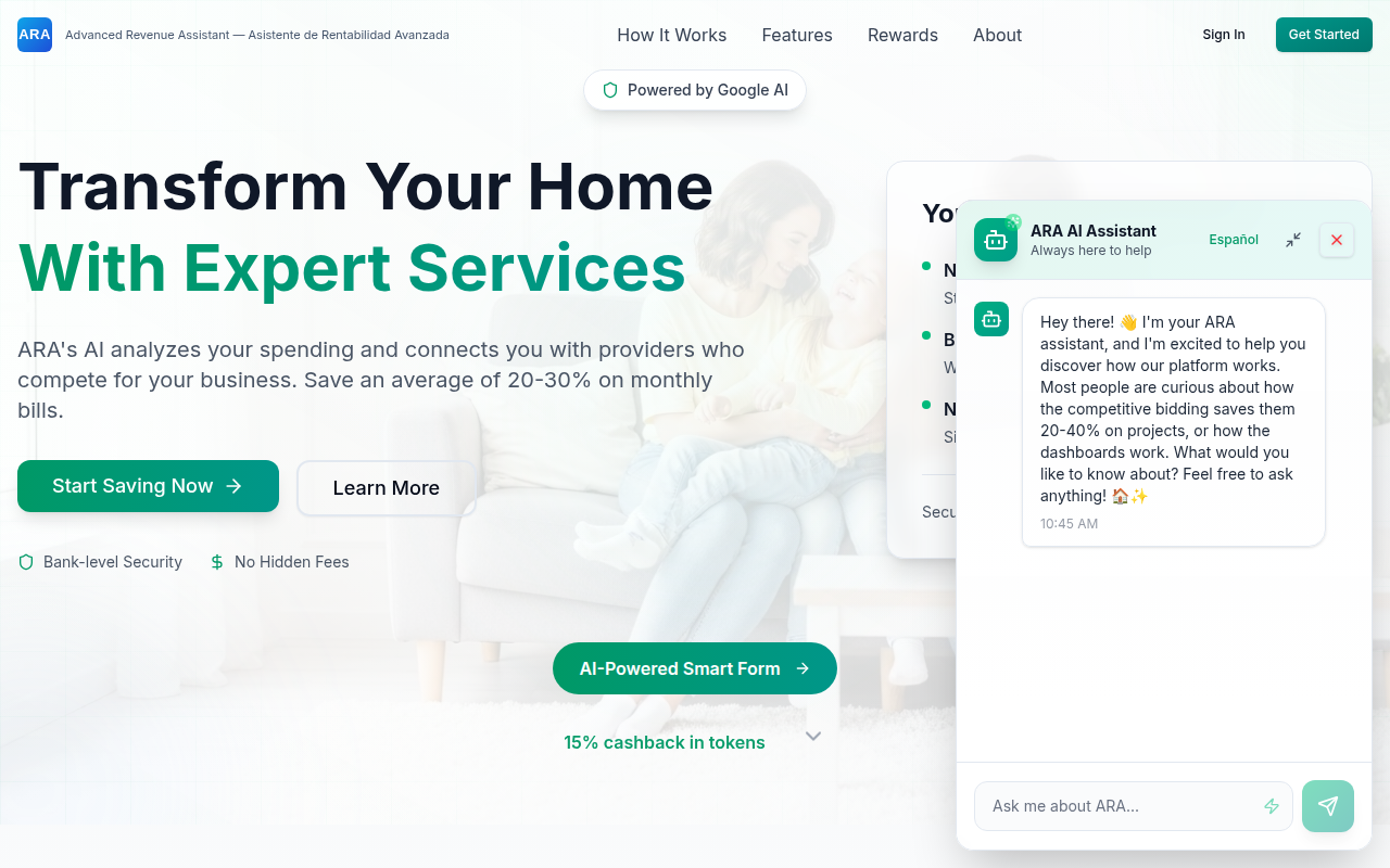 ARA Connection homepage