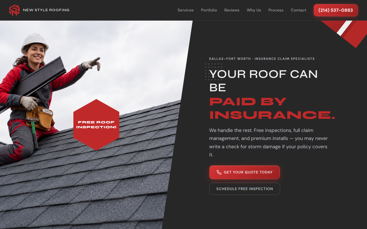 New Style Roofing homepage