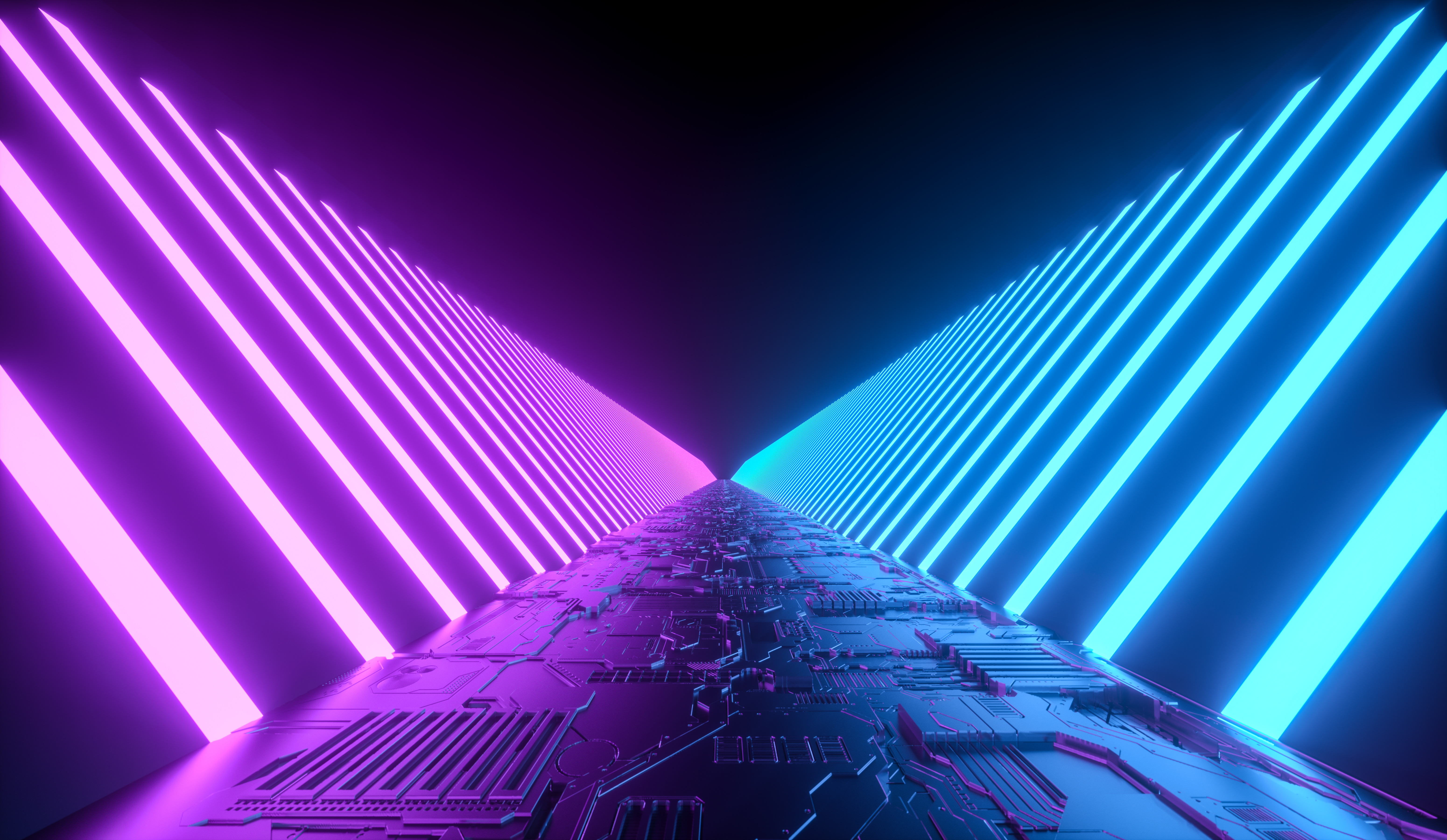 Futuristic digital corridor representing innovative technology solutions