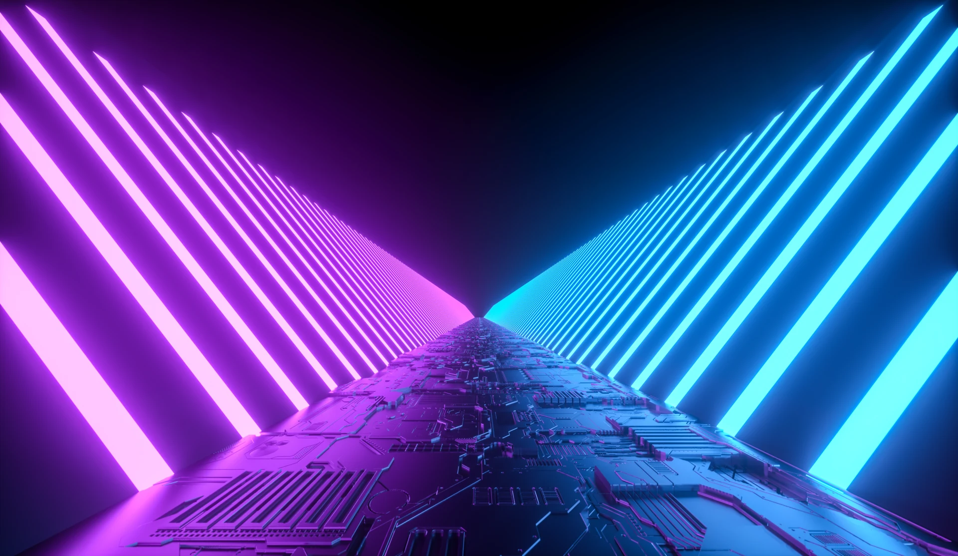 Futuristic digital corridor representing innovative technology solutions